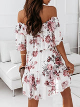 Women's Floral Ruffle Off-the-shoulder Dress