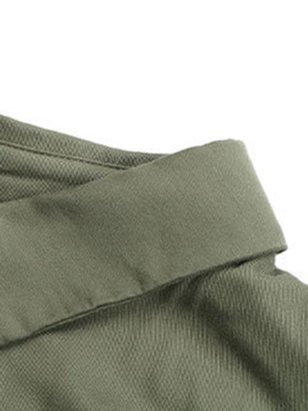 Women's Solid Color Short Sleeve Shirtdress