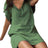 $26.13 Cotton linen solid color loose V-neck short-sleeved dress