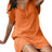 $26.13 Cotton linen solid color loose V-neck short-sleeved dress