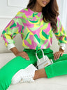 European and American fashion six-color printed shirt