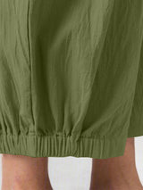 Women's Solid Color Crop Wide-leg Linen Pants