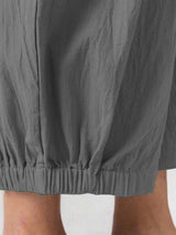 Women's Solid Color Crop Wide-leg Linen Pants