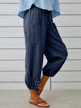 Women's Solid Color Parachute Cargo Pants