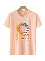 Women's American Flag Sunflower Shirt