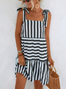 Women's Woven Stripe Stitching Casual Dress