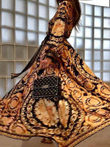 Women's Print Long Sleeve Wrap Maxi Dress
