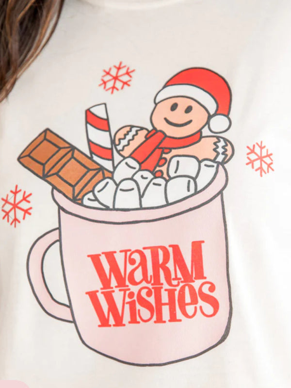 Women's New Christmas Cartoon Pattern Printed Casual Round Neck Sweatshirt