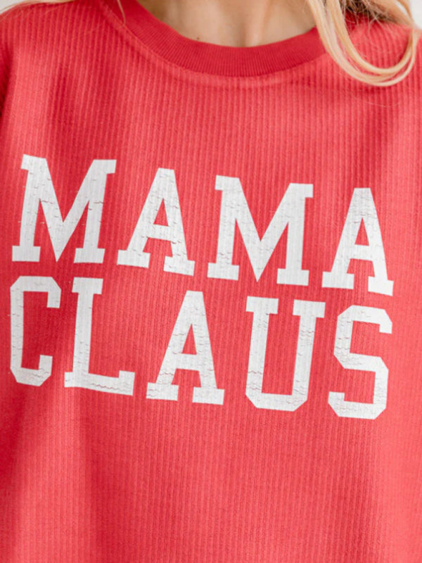 Women's New Christmas Cartoon Pattern Printed Casual Round Neck Sweatshirt