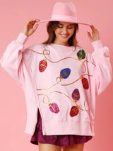 New women's Christmas sequined long-sleeved pullover sweatshirt