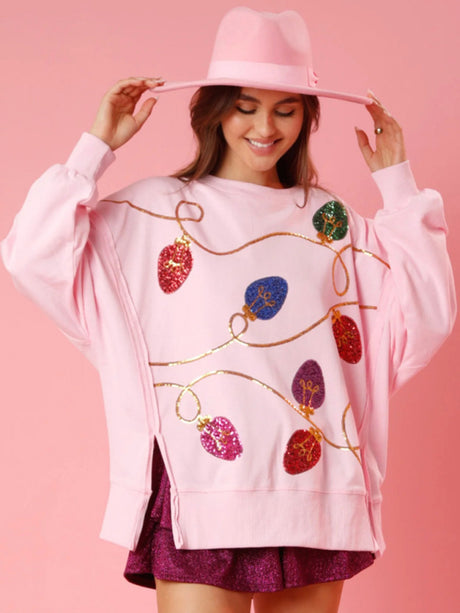 New women's Christmas sequined long-sleeved pullover sweatshirt