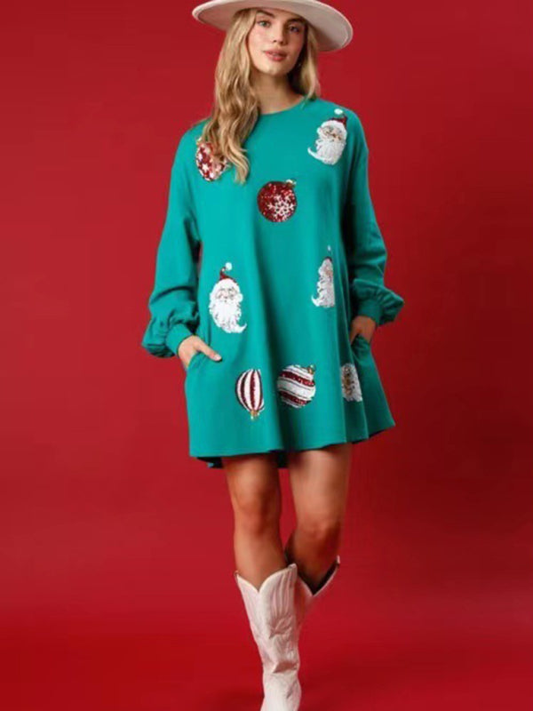 New Christmas new style Christmas ball sequin long-sleeved sweatshirt