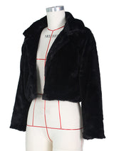 Opulence Emporion Women's leather lapel short jacket