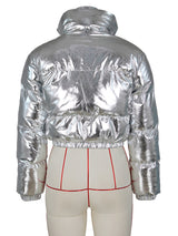 Opulence Emporion Glamour Glaze: Chic Metallic Shine Puffer Jacket