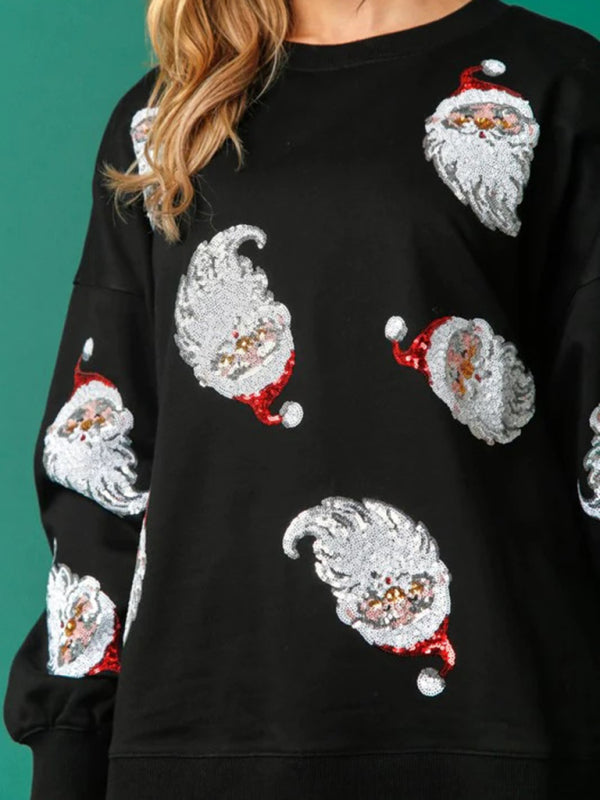 Christmas clothing women's Christmas sequined sweatshirt