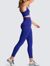 Women's Beautiful Back High Waist Peach Hip Seamless Knitted Vest Trousers Two-piece Set