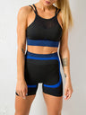 Women's quick-drying tight seamless backless camisole+shorts yoga suit