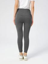 Maternity solid color drawstring tummy support casual leggings