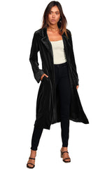 Women's gold velvet casual long lapel blazer