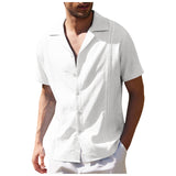 Men's Loose Fit Linen Guayabera Beach Shirt