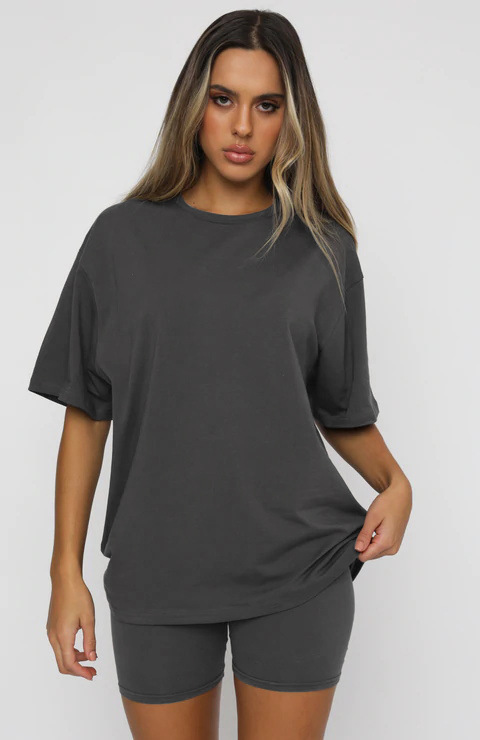 Women's solid color casual short-sleeved + shorts two-piece sets
