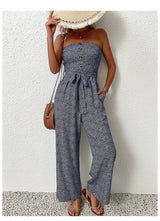 New European and American women's holiday leopard print one-piece jumpsuit