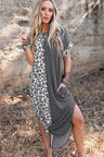 New Street Trendy Women's Round Neck Package Hip Skirt Long Skirt Dress