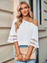 Women's One-shoulder Featured A Metal Buckle Blouse